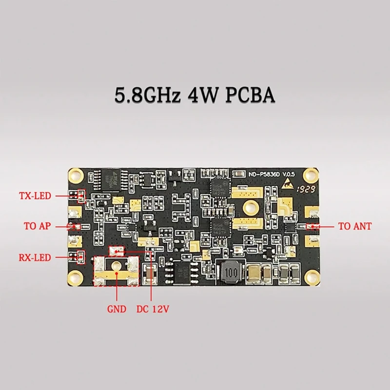 Amplificador de señal de 5,8 Ghz, pieza extensible de módulo inalámbrico RF, 4W, 36Dbm, PCBA para Dron, Wifi