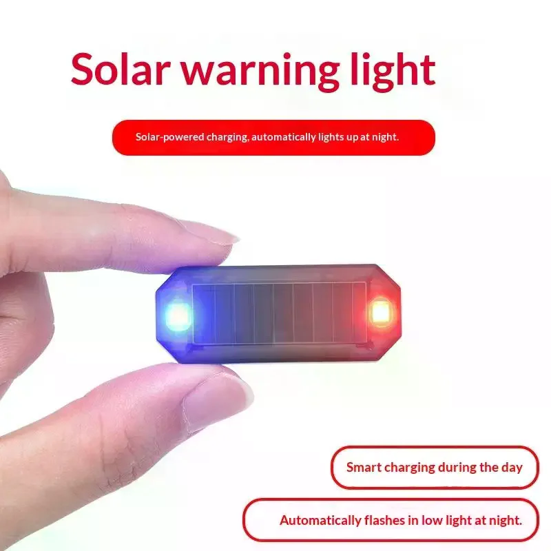 Wireless Car Mini LED Solar Warning Light Anti-Theft Night Flash Caution Lamp for Outdoor Security
