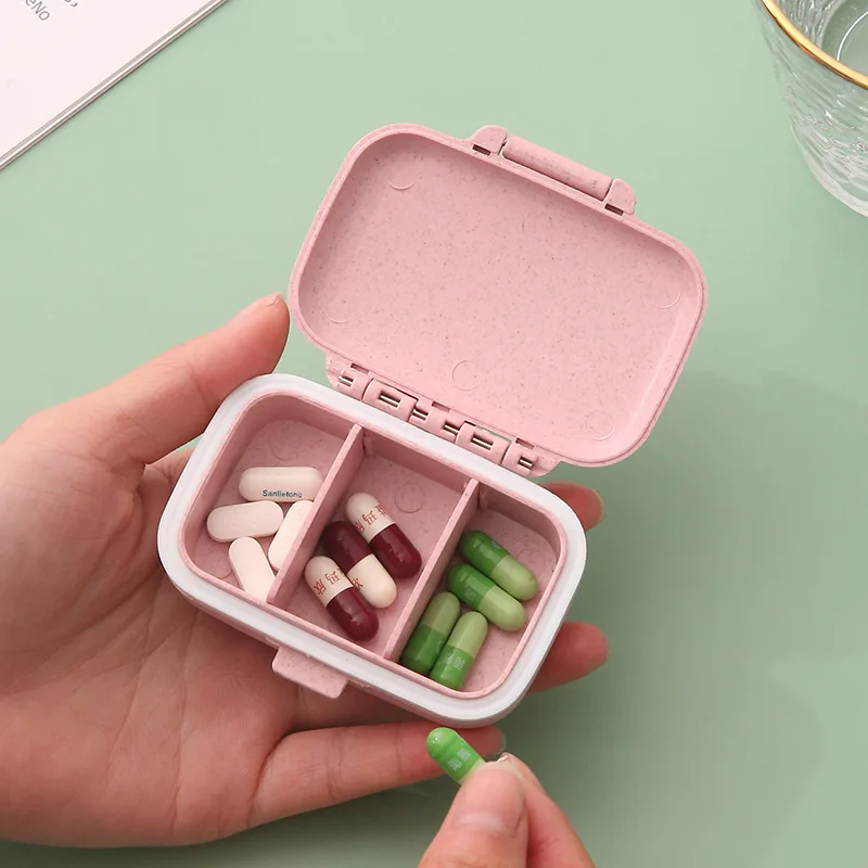 Mini Portable Pills Organizer Case 3 Grids PillBox Tablet Storage Container Weekly Medicine Pill's Box Pill Case Drug Dispense