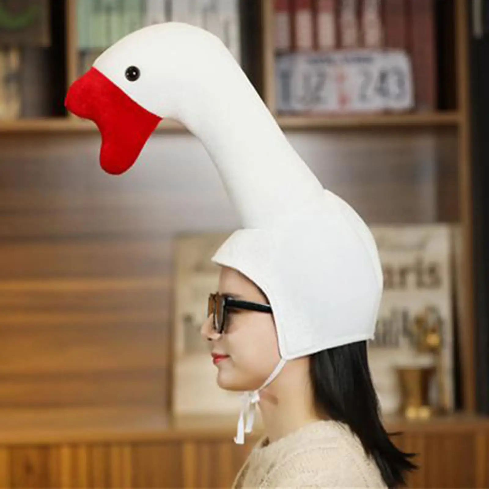 White Goose Earflap Hat Party Cute Cosplay Dress Up Costume