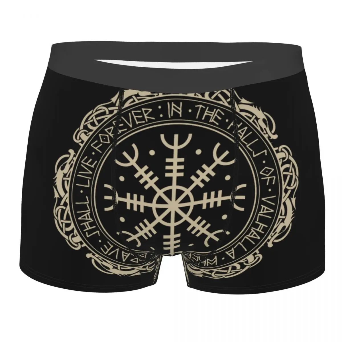 

Man Viking Valhalla Odin Boxer Briefs Shorts Panties Mid Waist Underwear Male Hot Underpants