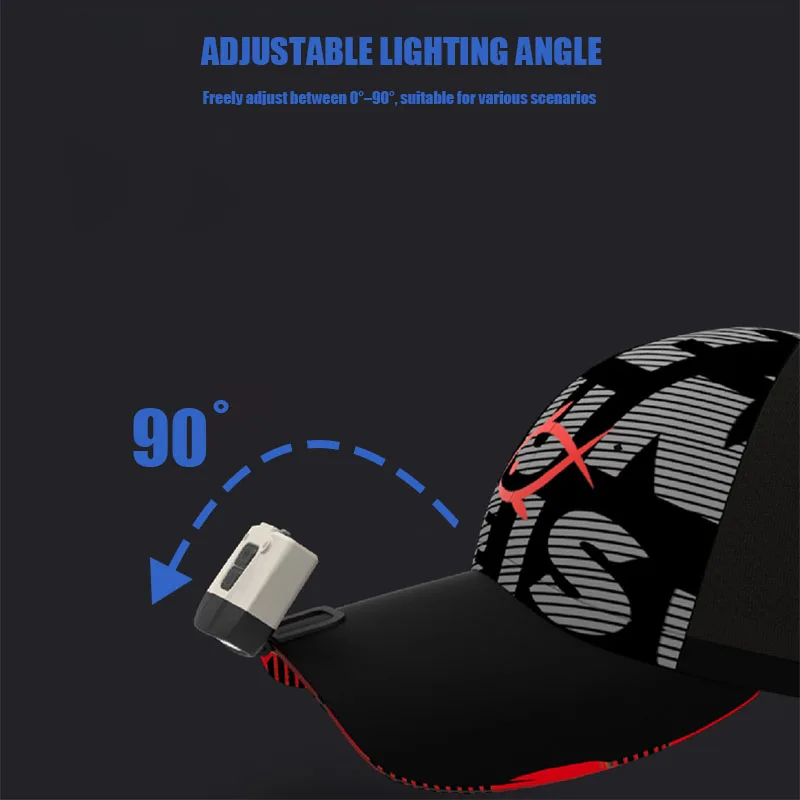 Lampada frontale con sensore per cappello, clip per tesa da pesca notturna, luce da pesca, clip montata sulla testa, per la riparazione dell'auto, controllare l'ispezione