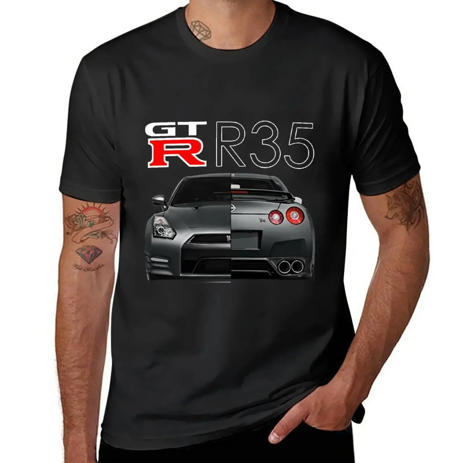 R Built Men_s GTR R35 T-Shirt sports fans vintage clothes men t shirts anime clothes new in tops & tees heavyweight Male Cartoon