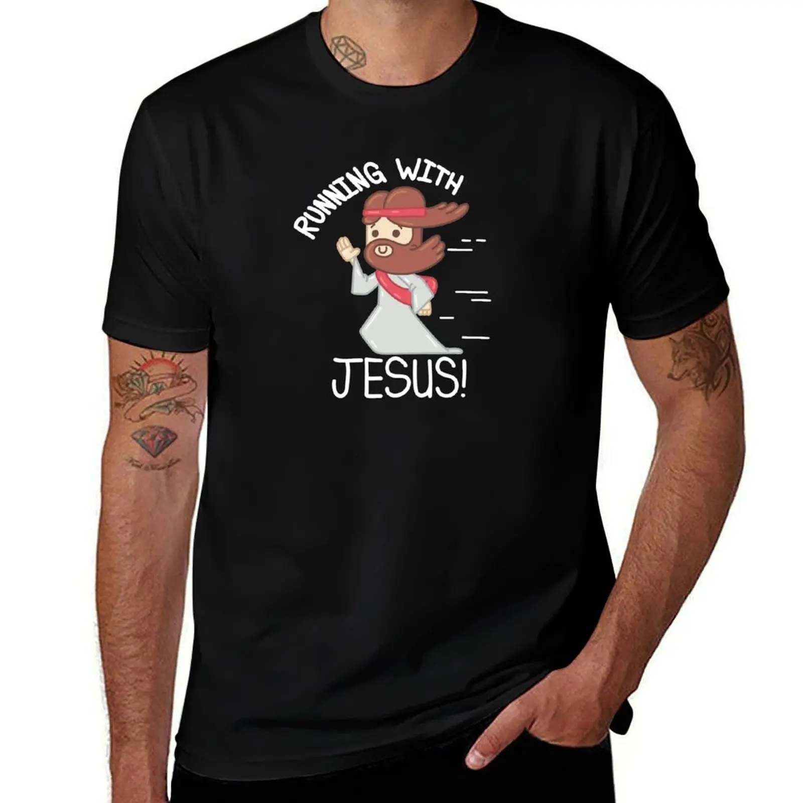 

Running With Jesus Christian Jogger T-Shirt luxury clothing labubu vintage clothes Funny t-shirt custom shirt tee shirts for men