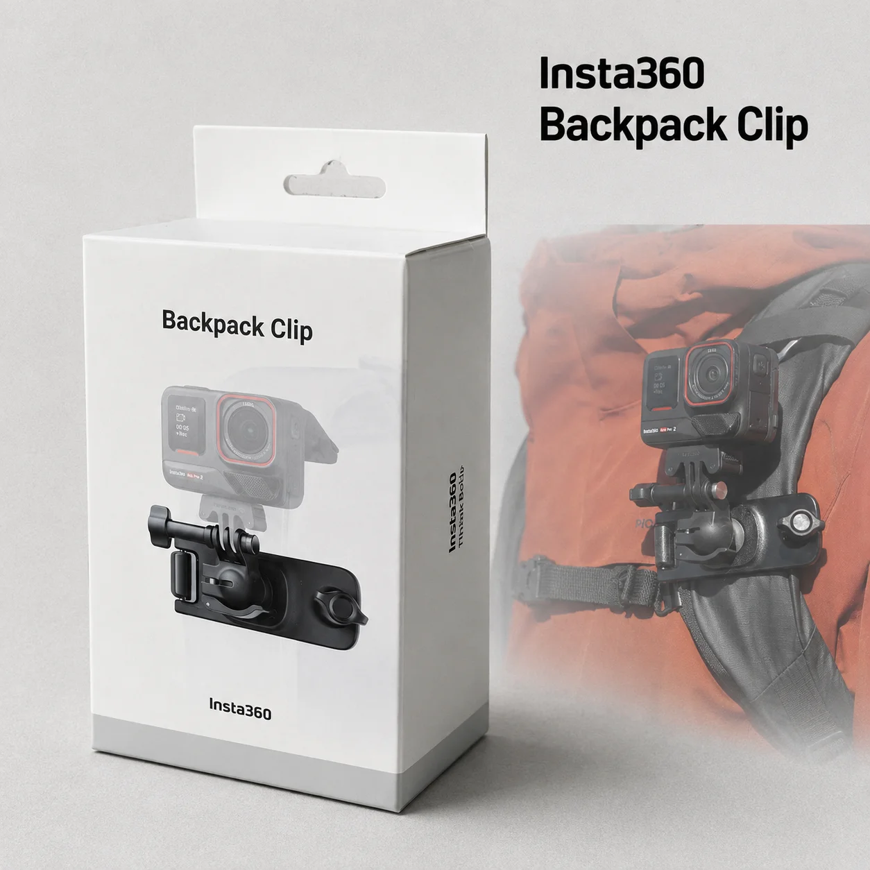 Backpack Clip Camera Mount 360° Ball Head for Insta360 X6 X5 X4 Air GO Ultra Ace Pro 2 GO 3S Hiking POV Vlog Accessories