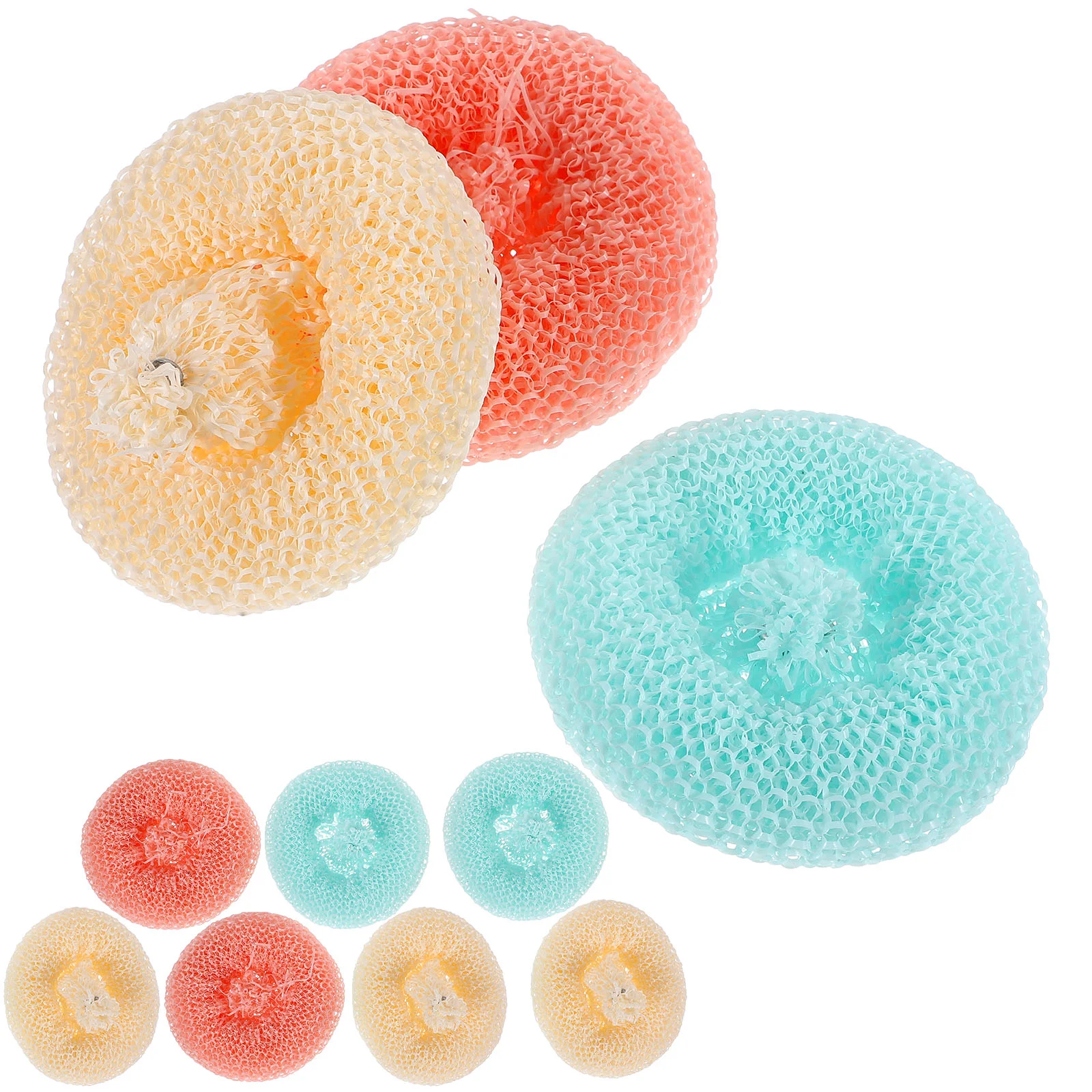 

10 Pcs Plant Fiber Tableware Pot Scrubbers Serving Utensils Clean Kitchen Pads for Dishes Abs