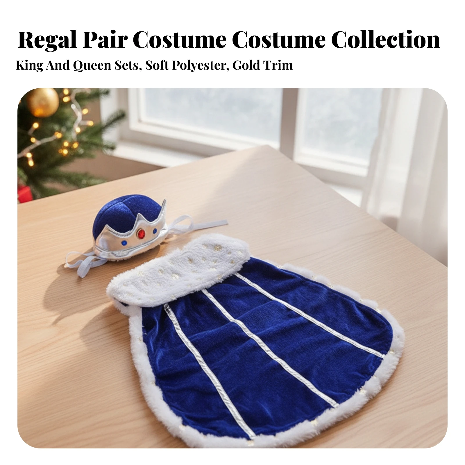 Dog Costume with Crown Hook-and-Loop Fastenings Cape-Style Dog Costume Pet Outfit Easy to Wear Long-Lasting for Dogs