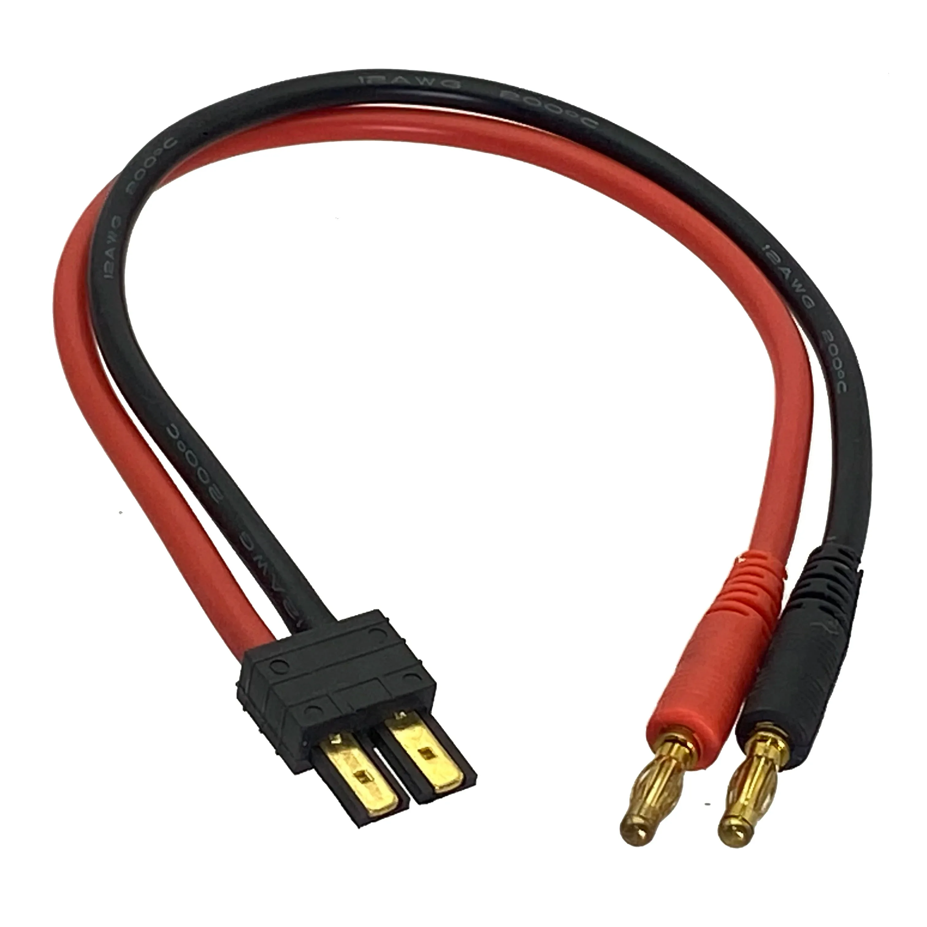 TRX Male to 4.0mm Banana Plug Connector Adaptor Cable12AWG 10cm for Lipo Battery Balance Charging
