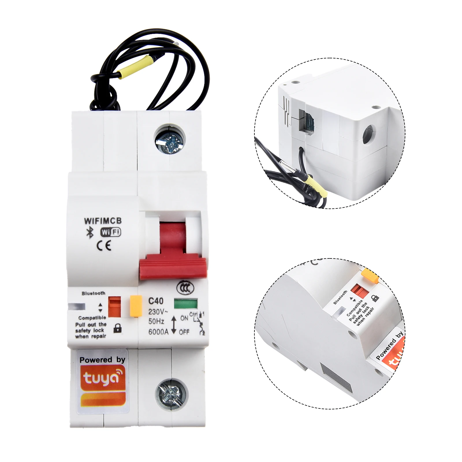 

Intelligent Circuit Breaker Home Household Overload Protection Plastic Remote Control Replacement Smart White WiFi