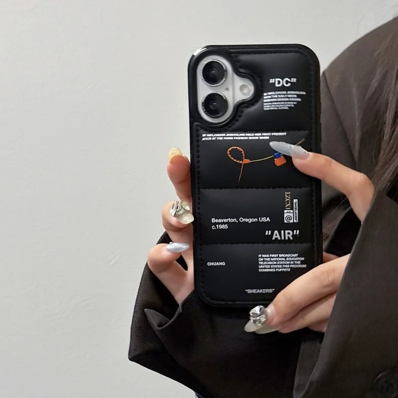 Luksusowe etui na telefon w kształcie sznurowadła do butów AIR, pasujące do modeli iPhone 11, 12, 13, 14, 15, 16, 17, 18 Pro Max Plus, 18pro, z wypełnieniem powietrzem, przypominające kurtkę puchową. — zdjęcie produktu 2