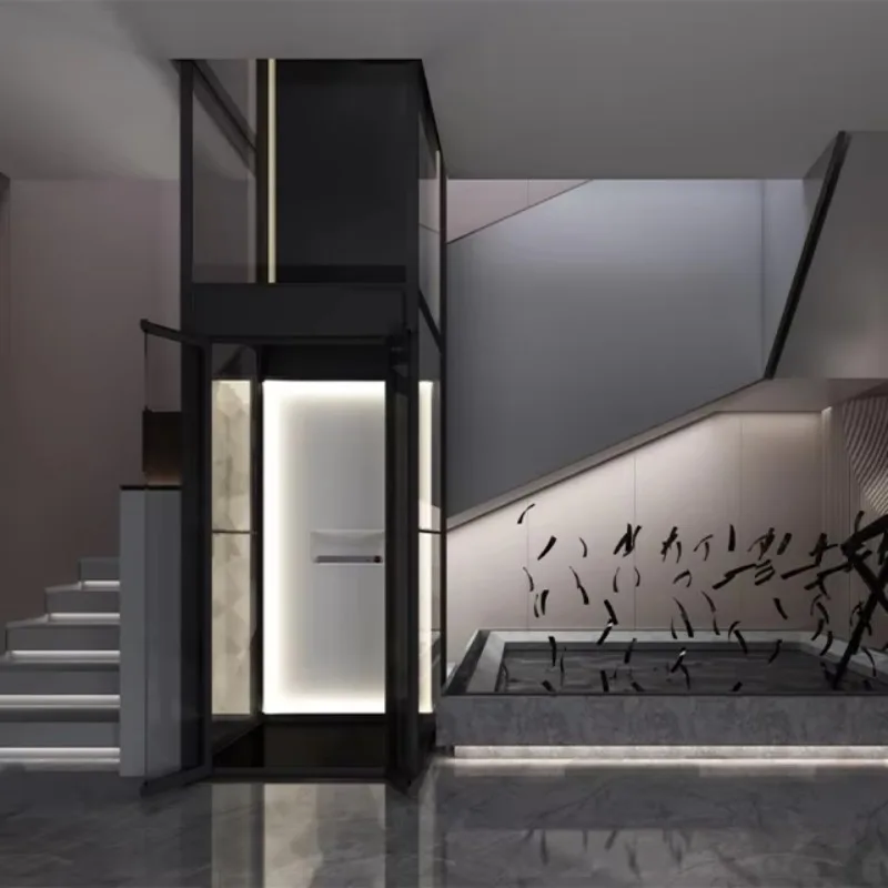 Sale Shaftless Home Elevator 280kg 2 Floors 0.3m/s No Pit No Machine Room for Bungalow Townhouse Existing House Retrofitting