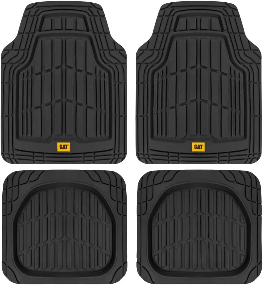 

Heavy-Duty All-Weather Rubber Car Floor Mats Full Set, Trim to Fit for SUVs & Trucks
