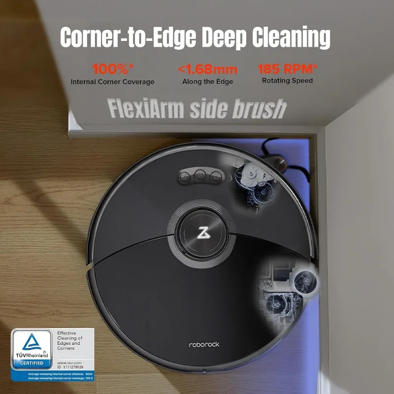 roborock S8 MaxV Ultra Robot Vacuum & Sonic Mop, 10000 Pa Suction, Corner to Edge Deep Cleaning, Hot Air Self-Drying