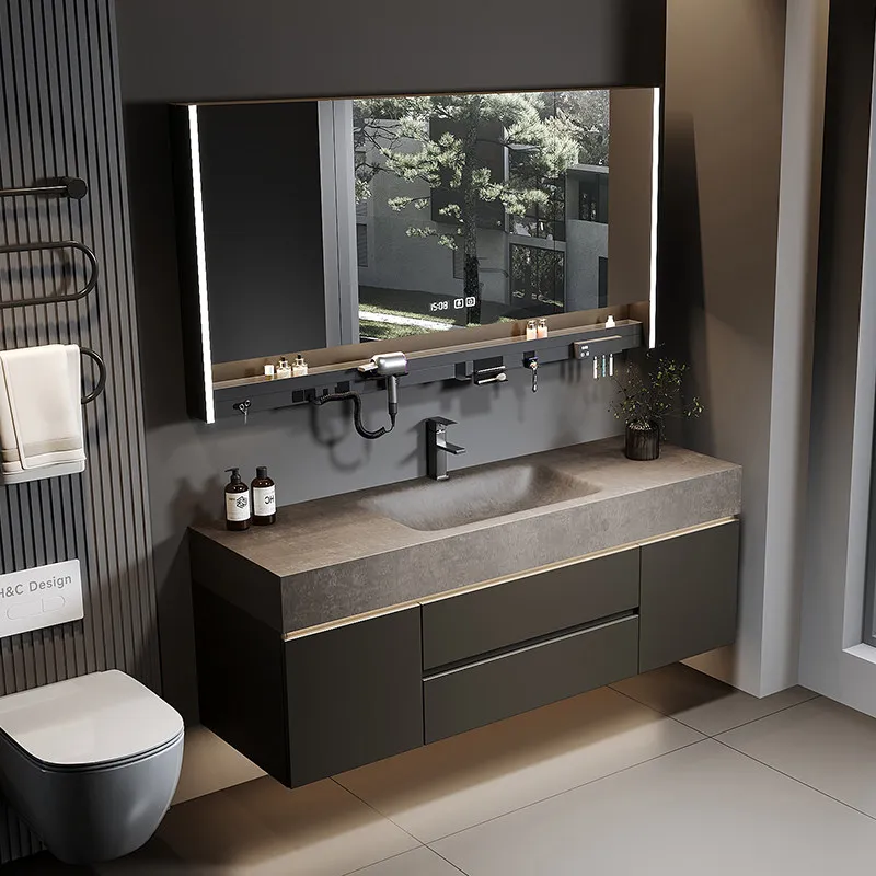 

Slate hot bending integrated basin bathroom cabinet combination washbasin washbasin washbasin cabinet