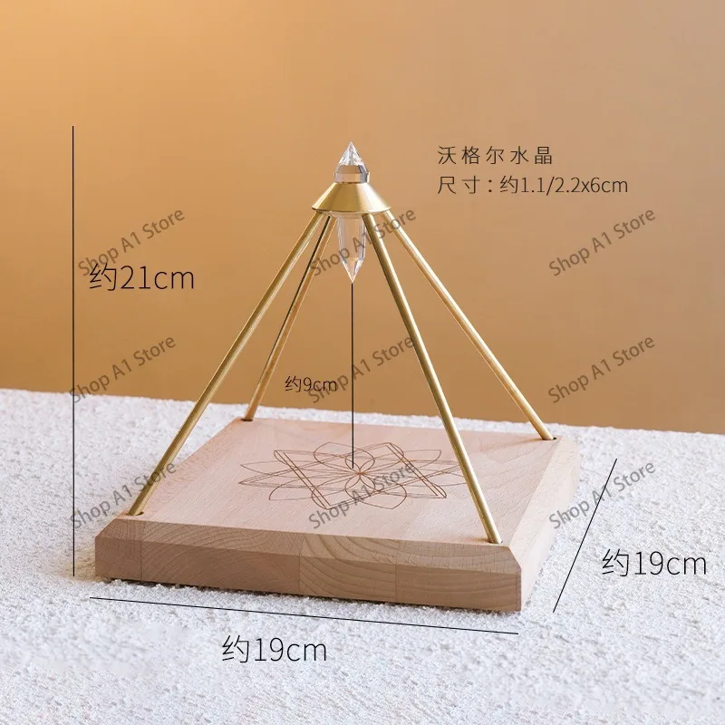 Natural Vogel Quartz Crystal Pyramid Dodecahedron Copper Energy Amplifier, Decorative Crystal Ornament