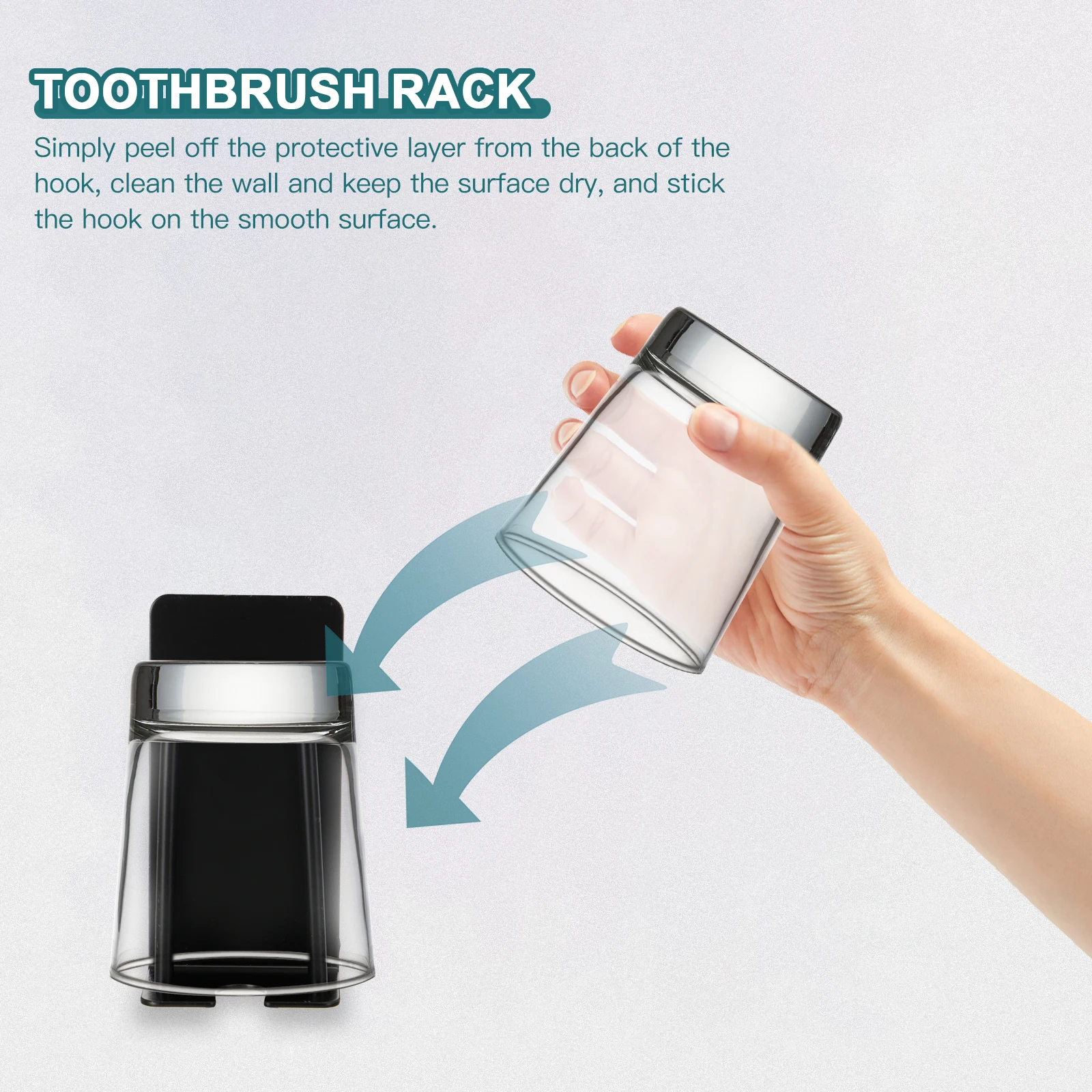 

2Pcs Toothbrush Holder Rack Stainless Steel 304 Wall Mounted Cup Storage Bathroom Organizer Mug Hanger No Drill