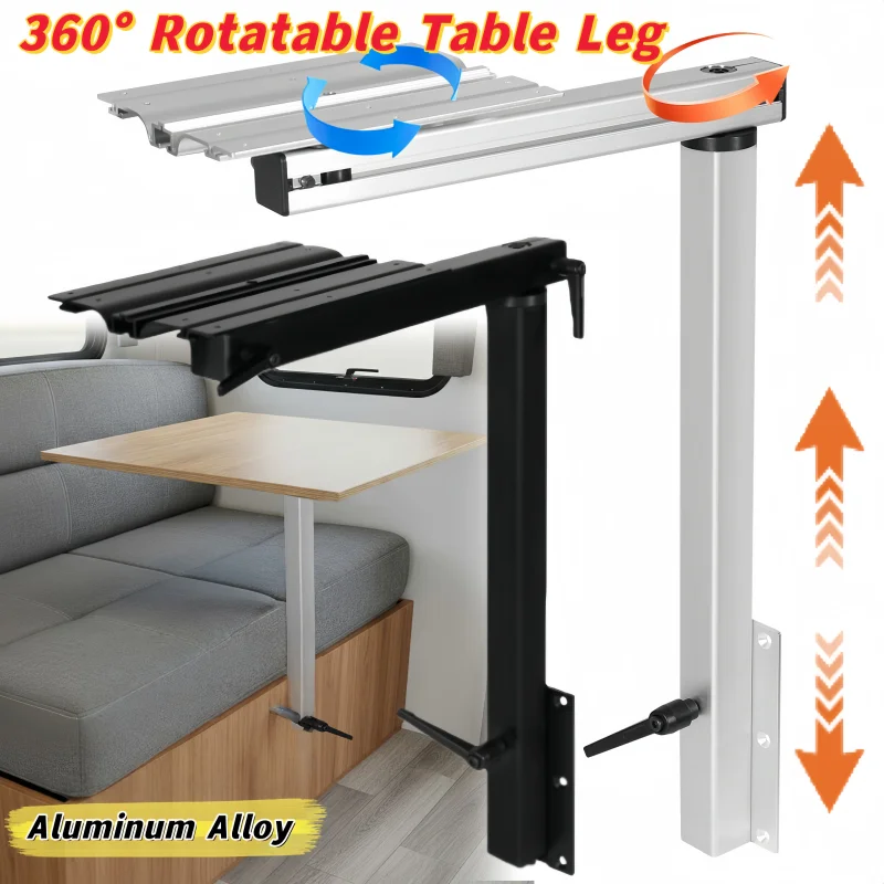 

360° Rotatable Table Leg Removable RV Table Leg Adjustable Table Leg Strong Load-bearing Capacity for RVs Yachts Thoughtful Desi