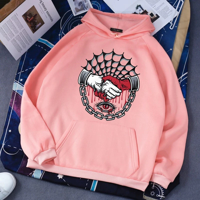 

Female Hoodies with Comic Pattern Printing, Harajuku Aesthetics, Casual Loose Sweatshirts, Street Fashion, Hip Hop
