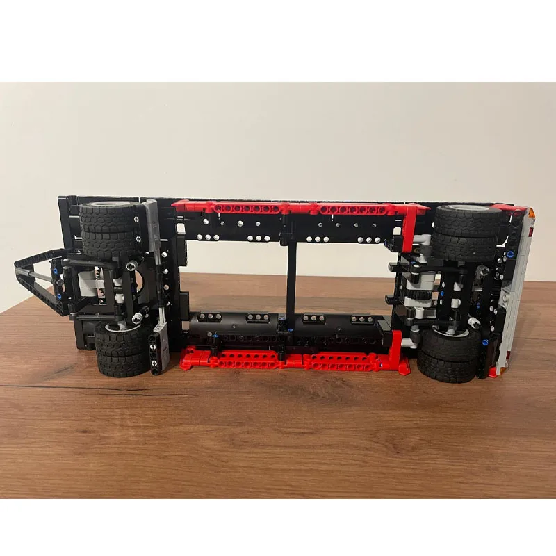 

MOC-95545i Классический грузовой транспортный контейнер, модель строительного блока с прицепом, 584 деталей, игрушка из строительного блока на день рождения для мальчиков