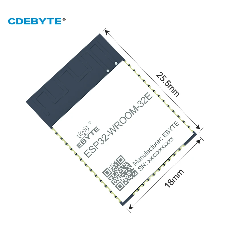 ESP32 2.4G Wifi Wireless Module CDEBYTE ESP32-WROOM-32E 4MB UART I/O 20dBm IEEE802.11b/g/n PCB Antenna Small Size Module