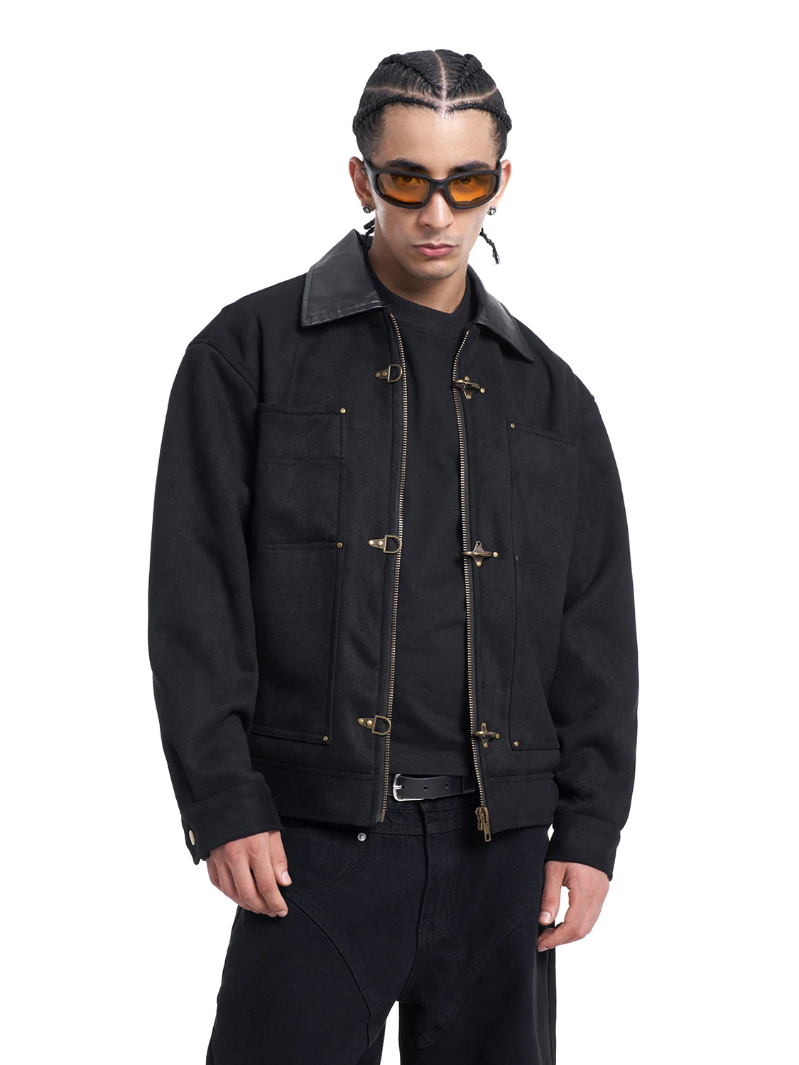 

MT99 модное брендовое замшевое пальто с воротником Flight Jaet, мужское и женское пальто в стиле ретро из полиуретанового эластичного волокна, длинная молния C...