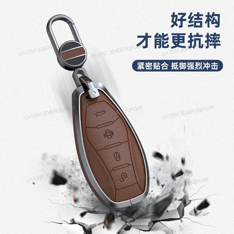 For Hongqi H5 HS5 H6 H9 HQ9 HS3 Metal leather full package keycase personalized keychain protective case