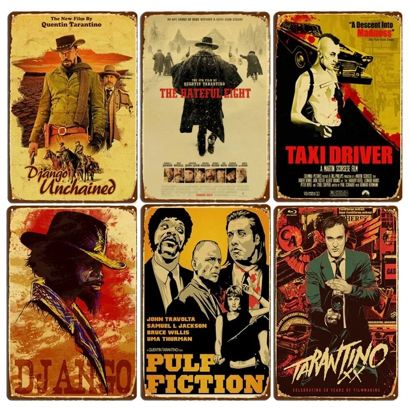 Metal Tin Sign Vintage Decorative Plaques Quentin Tarantino Movie Signs Home Bedroom Wall Plate Poster Decor Tin Plaques