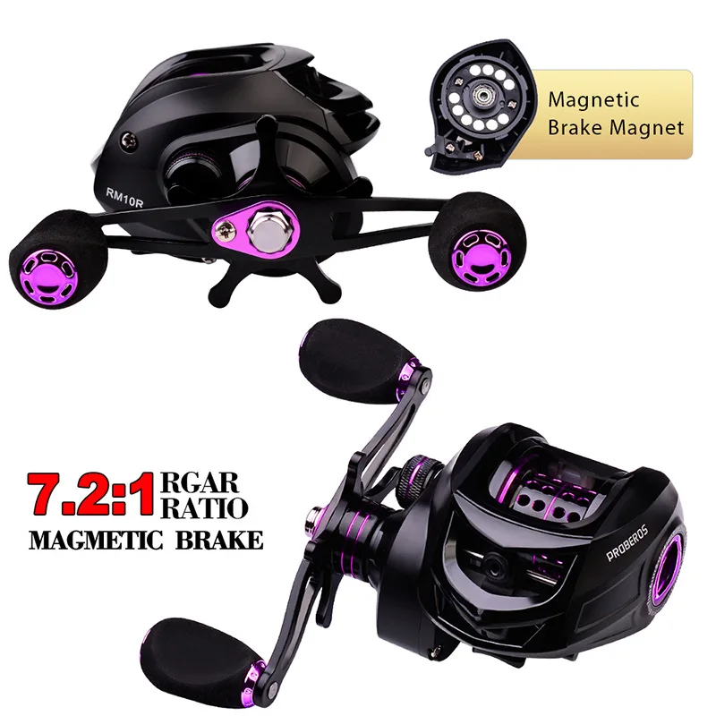 

New Baitcasting Reel 721 GR Magnetic Brake Anti Backlash 10KG Max Drag 3+1BB Ultra Smooth Saltwater Freshwater Lure Fishing Reel