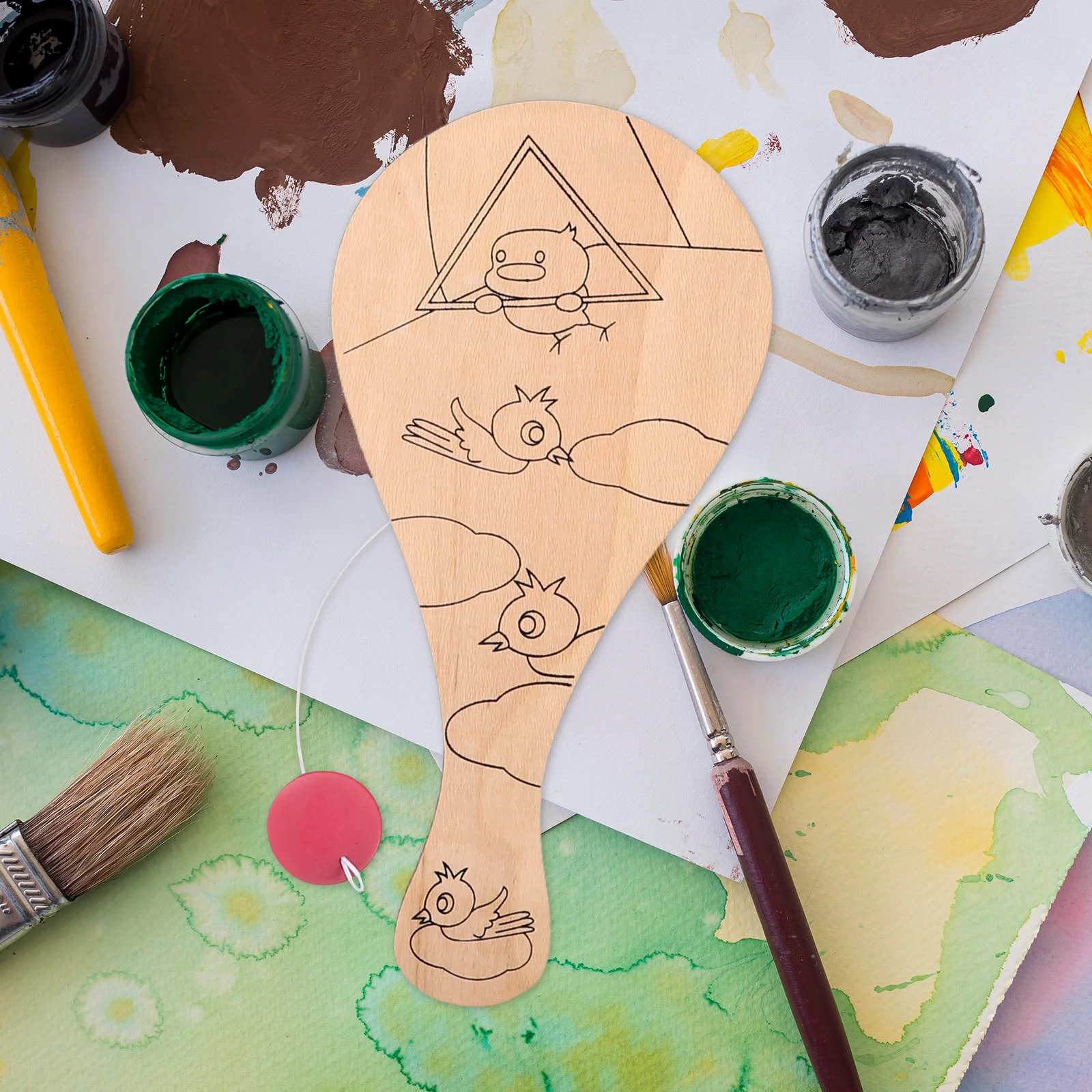 어린이를 위한 8개입 나무 패들 공예 미완성 DIY 페인팅 탁구 블랭크 패들 볼 보드 창의적 활동