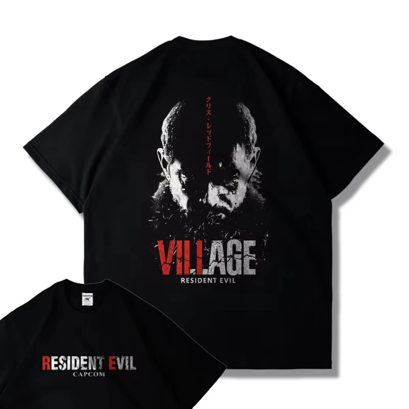 CAPCOM Spiel PS5 Resident Evil 4 Remastered Kurzarm-T-Shirt für Männer und Frauen, Lose Kleidung mit Leon-Aufdruck, Harajuku Y2k Top – Detail 6