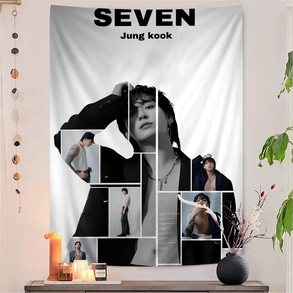 

J-Jung-Kook S-Seven Korea Chart Tapestry Bohemian Wall Tapestries Mandala Wall Art Decor