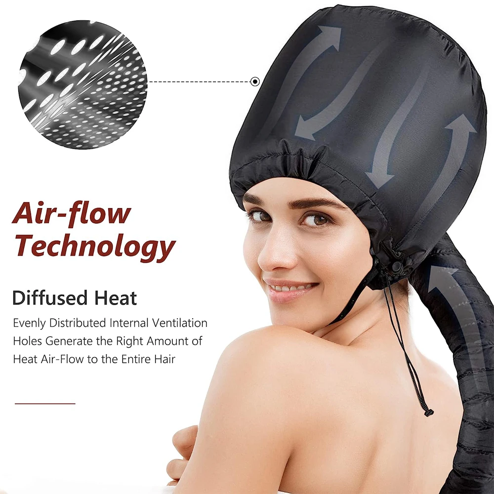 1Pc Hair Dryer Bonnet Hood Portable Soft Hairdryer Nursing Cap Heating Warm Air Drying Home Hairdressing Adjustable Accessory