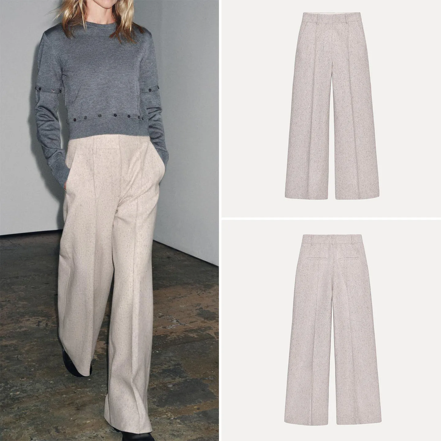 Loose Wide Leg Pants Women's Fashion Personality Structure Casual Trousers Autumn New Arrival Zadata Brand Natural Waist