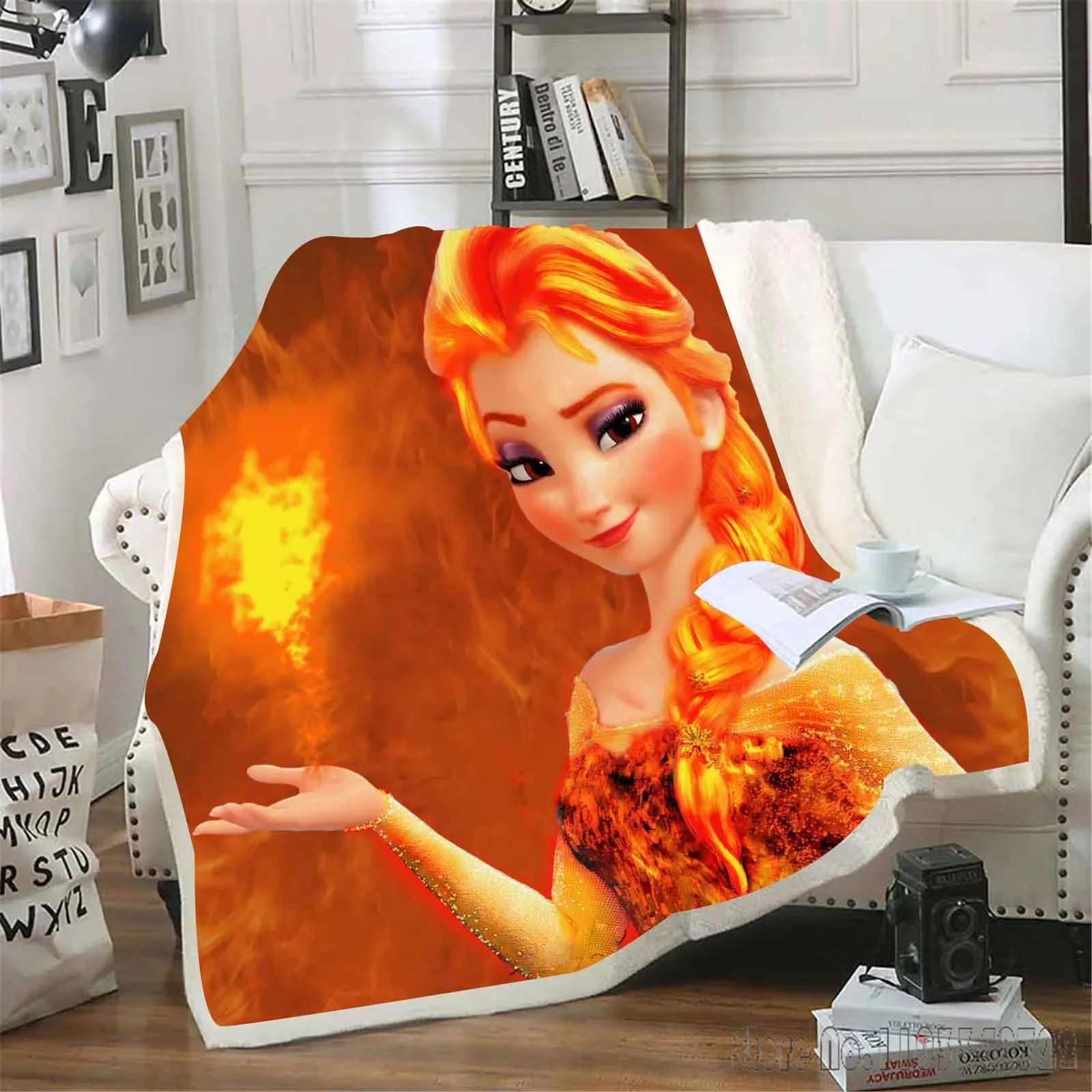  Frozen Princess Elsa Cartoon custom Modern Home Kids Blanket Throw for Bed Sofa Decor Fleece Nap Blankets Boys Girls Gift