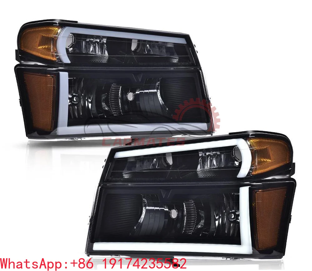 

Led Headlights Bumper HeadLamps Fit for 2004-2012 GMC Canyon Chevy Colorado JJ Drl Daytime Running Light TUBE