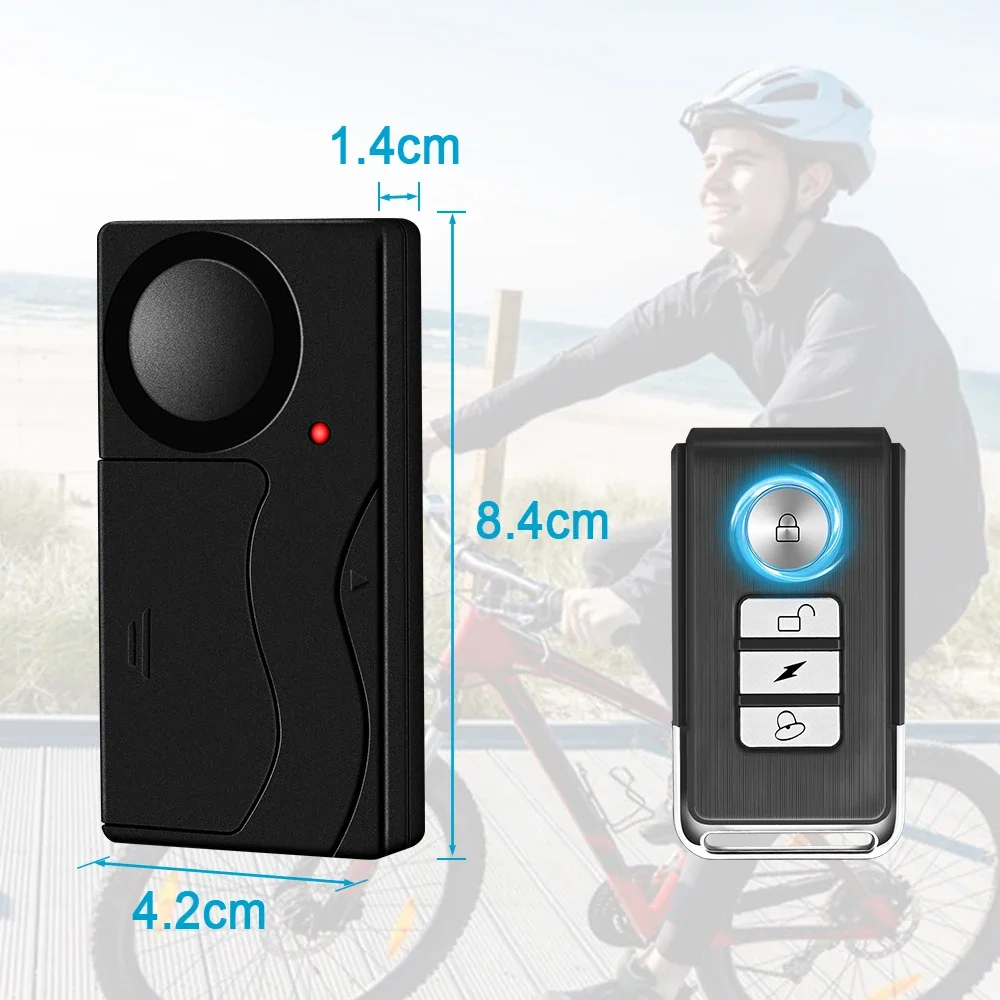 Anchtek 110db Loud Alarm Wireless Vibration Alarm with Remote Control Anti-Theft Alarm Motorcycle Bike Vehicle Security Alarm