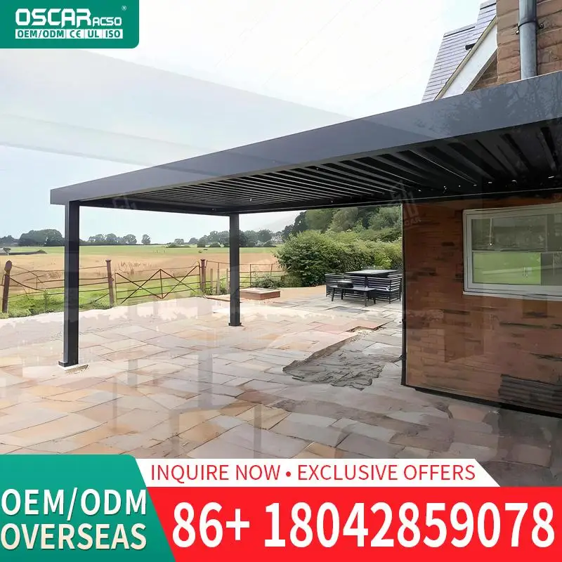 

Sturdy Aluminum with Foldable Roof Canopy for Garden Patio Backyard Pergola
