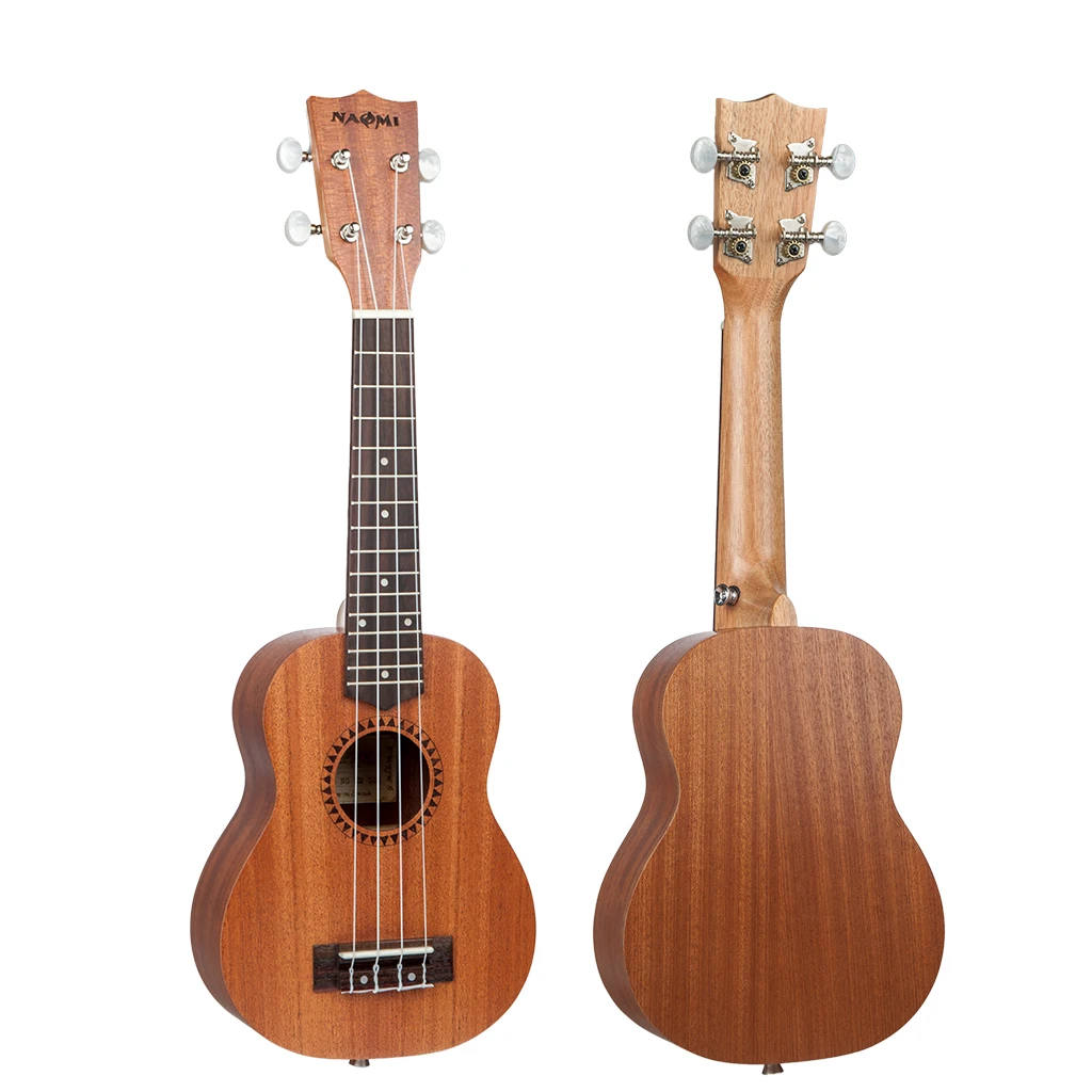 

NAOMI Ukulele 21 Inch U01-S Sapele Student Ukuele 15 Frets Nylon Strings Children Ukulele Present Gifts