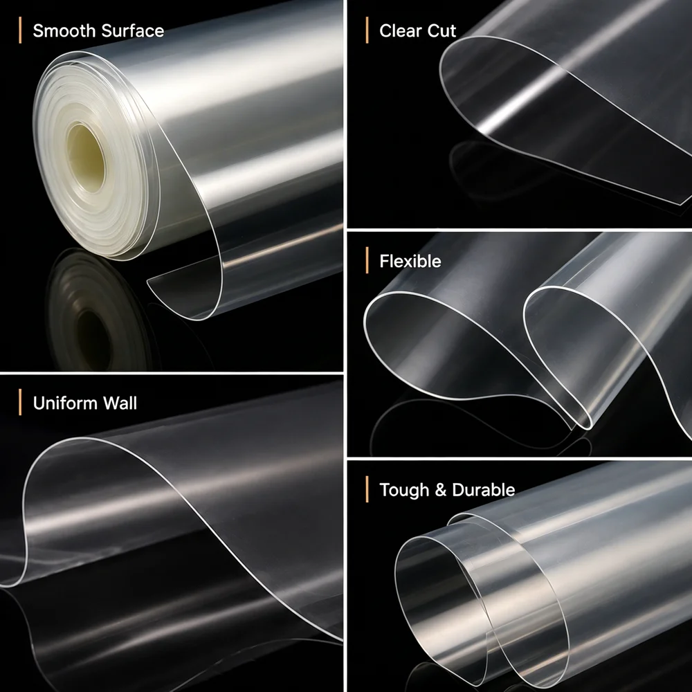 1/2/3/5/10M Transparent PVC Heat Shrink Tube Width 30~300mm Soft and Fast Shrinkage for Transparent Heat Shrink Tubing in Cables