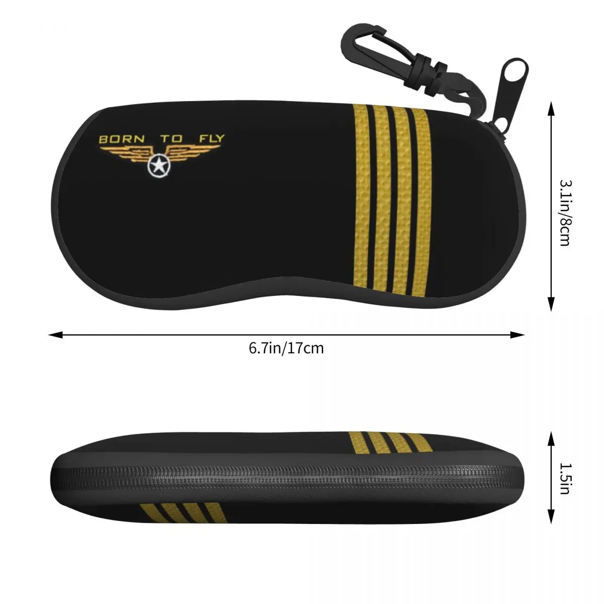 Custom Born To Fly Flight Pilot Sunglasses Case Neoprene Zipper Flying Aviation Aviator Shell Eyeglass Case Protective Box