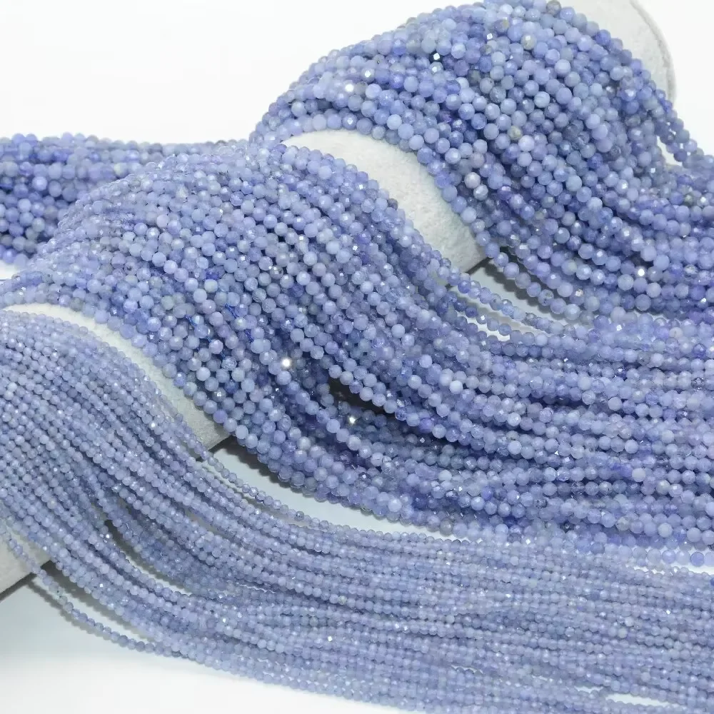 2 strands  Natural Tanzanite Faceted Loose Round Beads 3mm,4mm