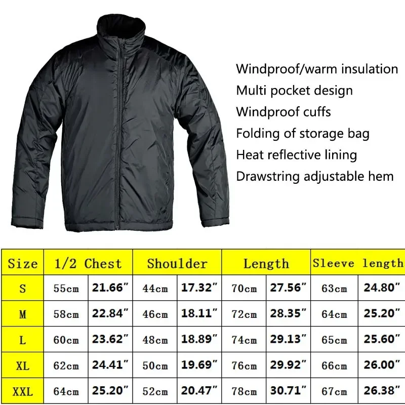 Winter Outdoor Jackets Men Clothing Parkas Tactics Causal Jacket Heat Reflective Warm Windproof Hiking Jacket Coat Lightweight