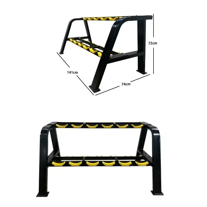 

2-Tier Adjustable Chrome Dumbbell Rack Safety Design Stable Stand For Home Gym