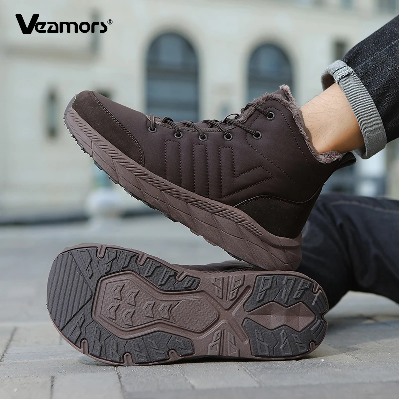Pluszowe, ciepłe buty trekkingowe dla par, wodoodporne buty bawełniane, męskie i damskie buty sportowe outdoorowe z wysoką cholewką do trekkingu i na kemping.