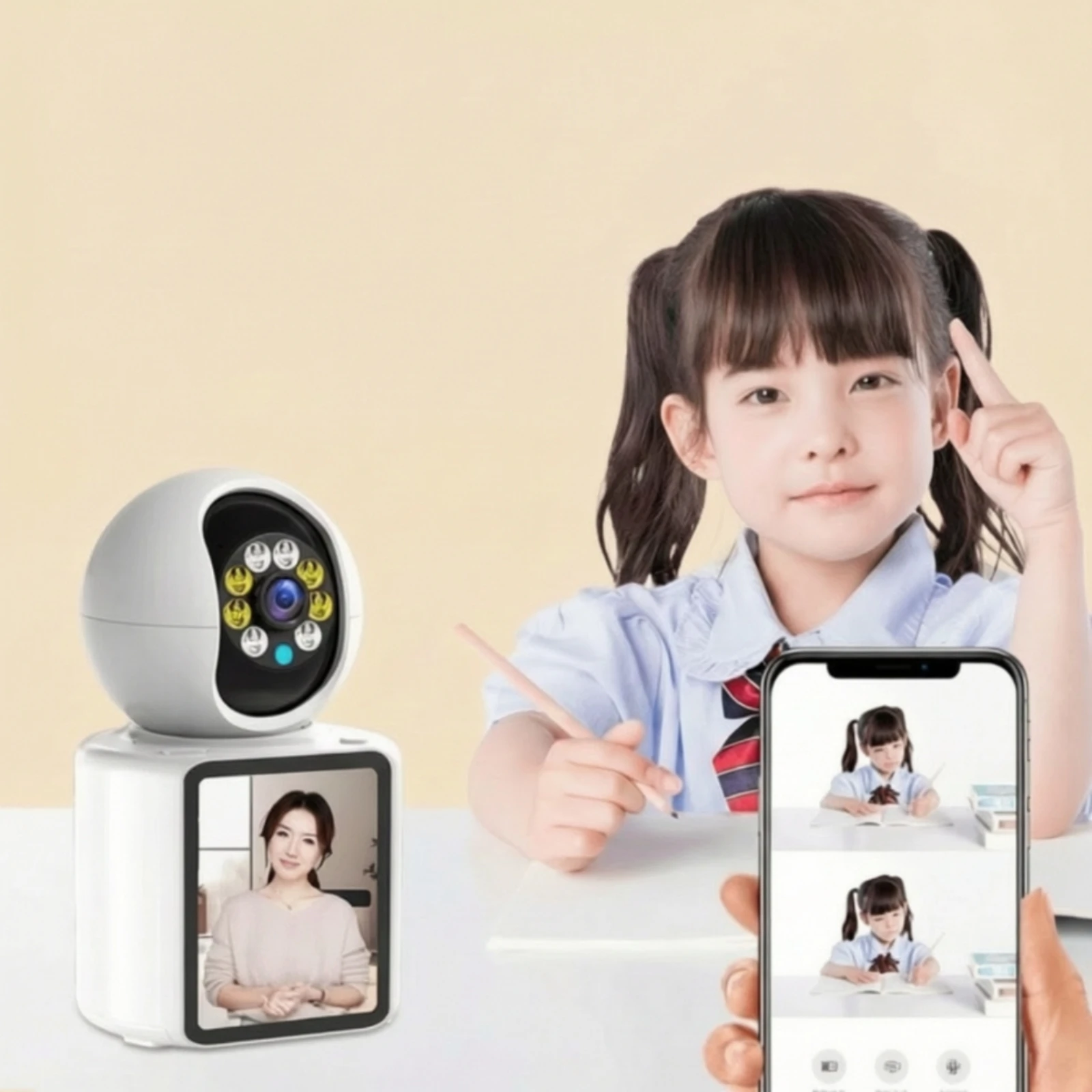 Visual Communication Device with Monitor Desktop Visual Communication Device Camera for Families, Home