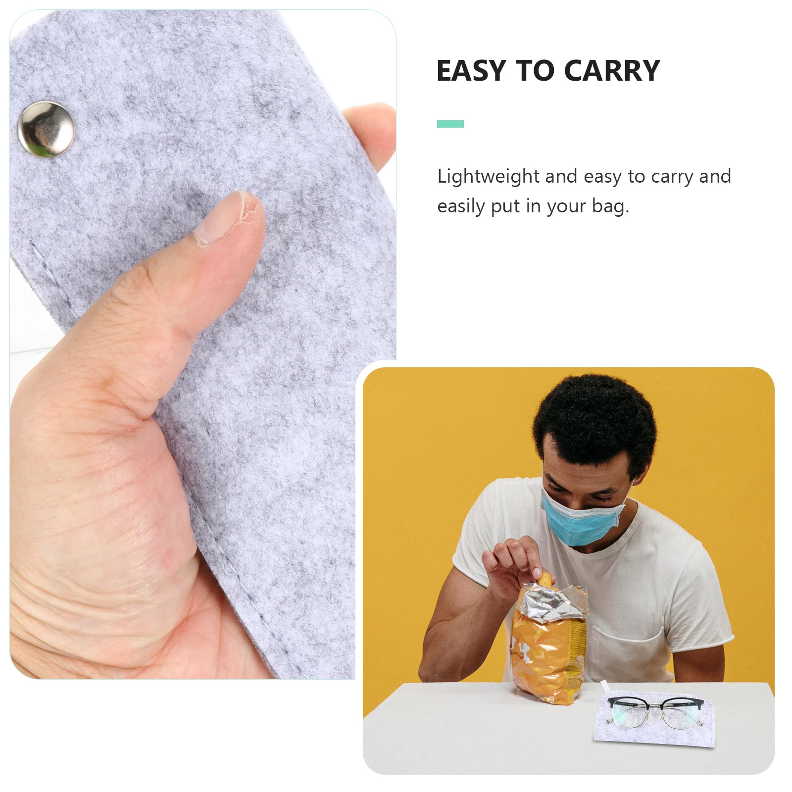 

3Pcs Eyeglasses Bag Felt Compact Protective Sunglasses Case Portable Glasses Storage Pouch Organizer Sunglasses Case