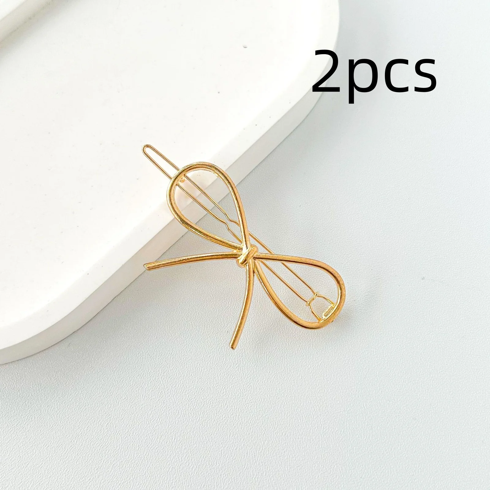 2 Stück Schleifen-Haarspangen für Frauen, Haarschmuck aus Metalllegierung, niedliches Schmetterlingsknoten-Design, stilvolle Haarnadeln für den täglichen und auf Partys – Detail 1
