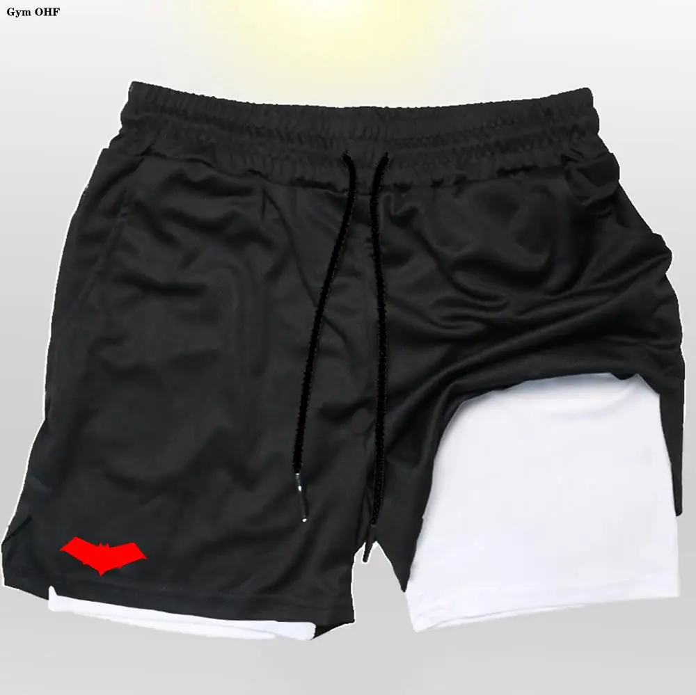 2 in 1 Sport Shorts Men Homme Fitness Basketball Jogging Bodybuilding Short Pants Bat Running Gym Men\'s Sweatpants