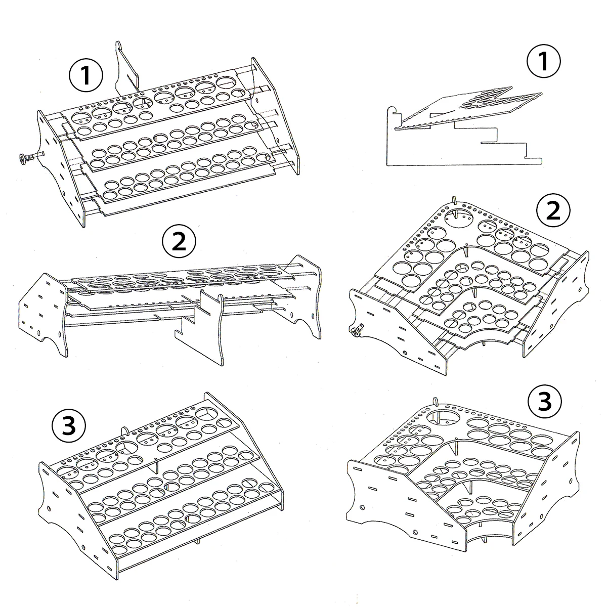 Modulares Eck-Farbaufbewahrungsregal mit Tisch-Farbflaschenschrank für AK-, MIG-, GSI-, TK-Farben - Montierbarer Kombinations-Organizer – Detail 4