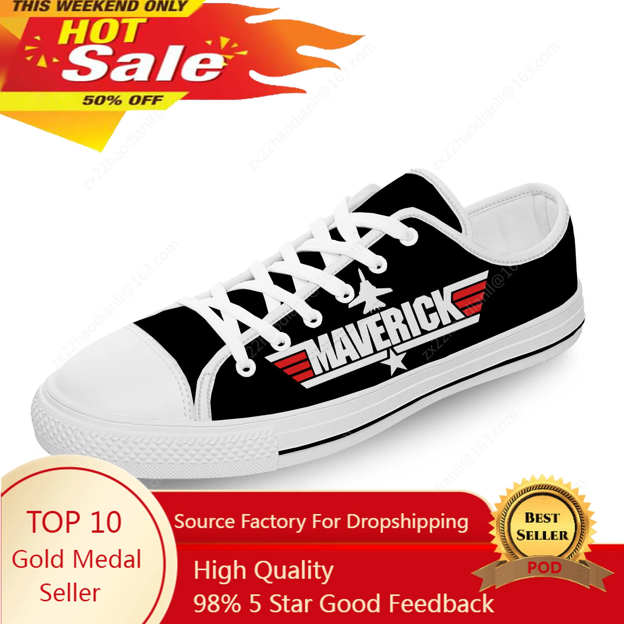 

Top Gun Maverick Low Top Sneakers Mens Womens Teenager Casual Shoes Canvas Running Shoes 3D Print Breathable Lightweight shoe